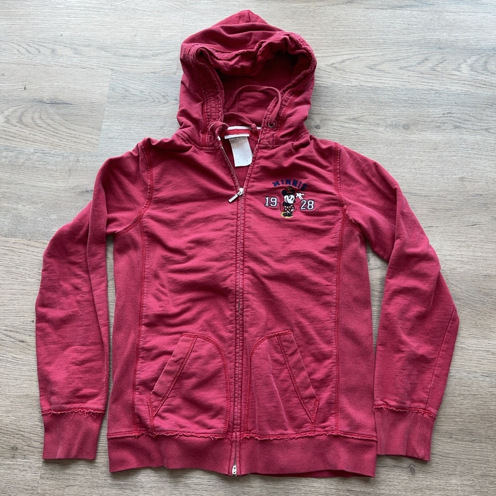 Minnie Mouse 1928 Full Zip Hoodie Red Distressed Aesthetic Sweatshirt Jacket